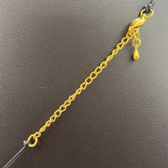 Colorful Beaded knotted Necklace with gold tone spacers - Picture 9 of 10